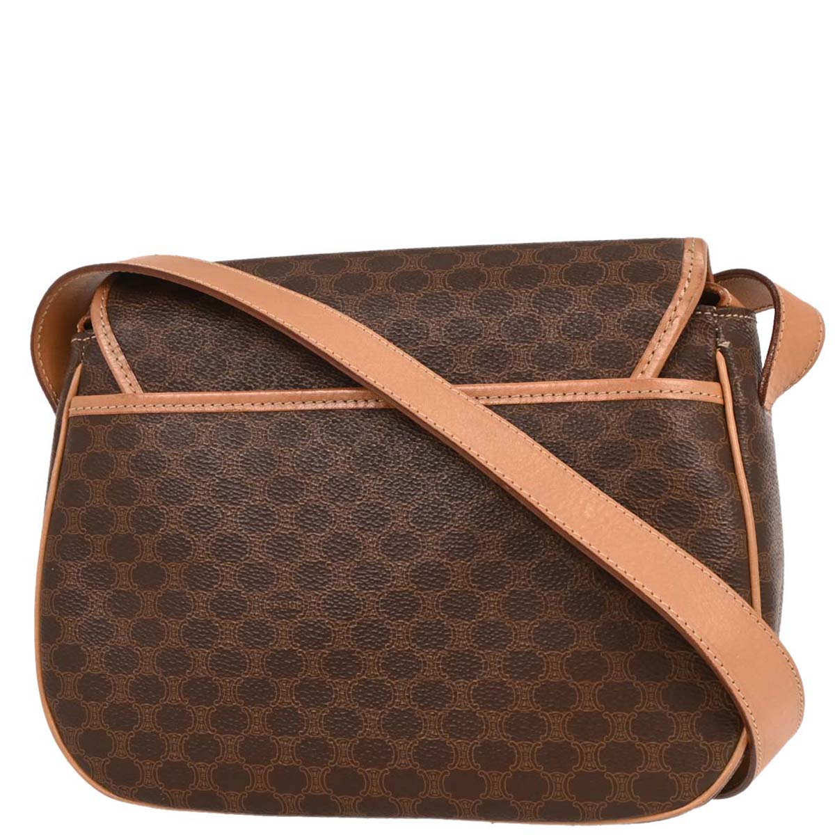 Celine Brown PVC Macadam Shoulder Bag