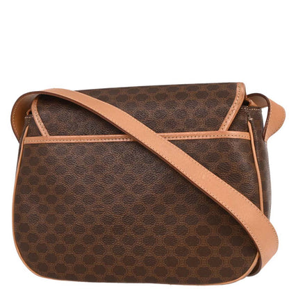 Celine Brown PVC Macadam Shoulder Bag