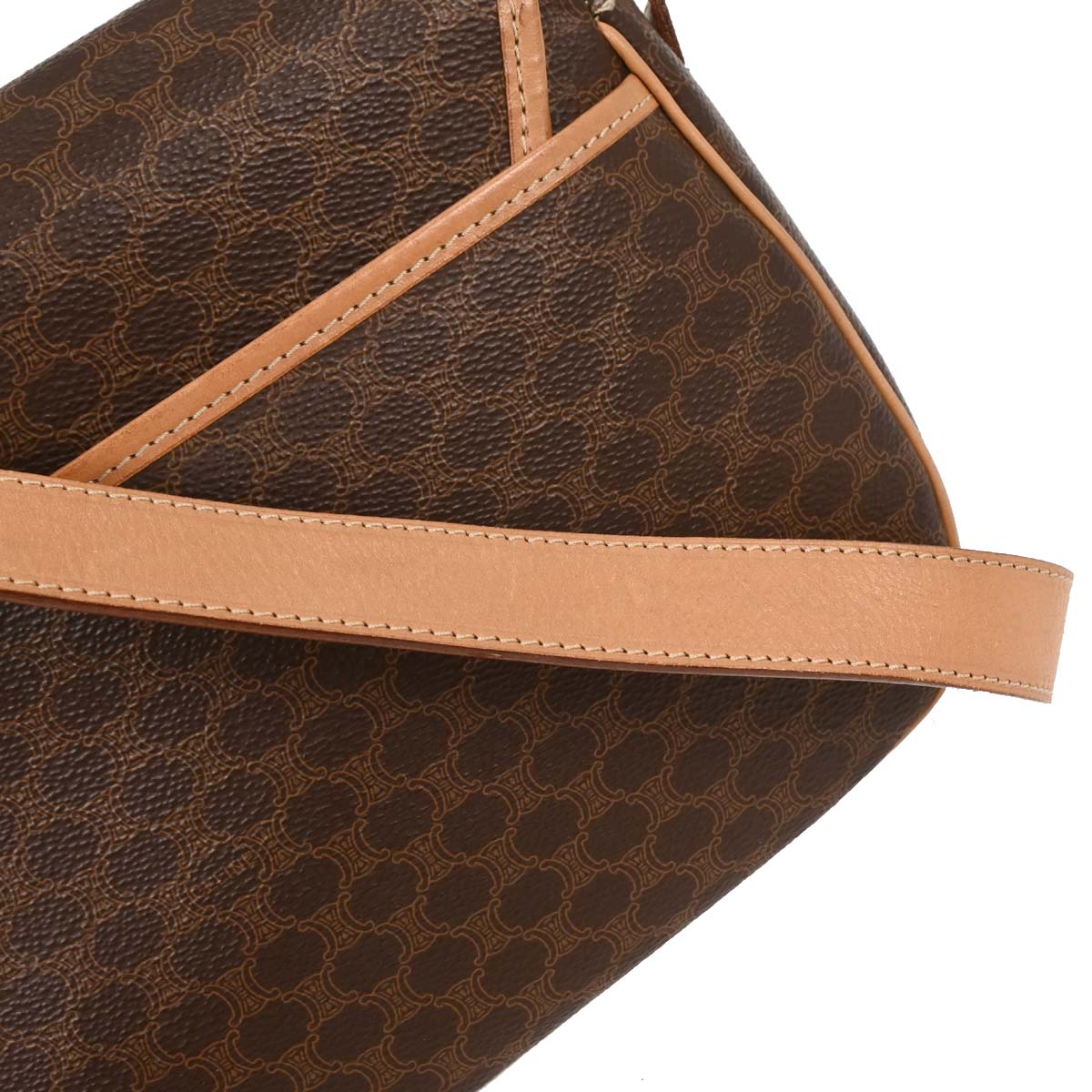 Celine Brown PVC Macadam Shoulder Bag