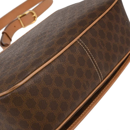 Celine Brown PVC Macadam Shoulder Bag