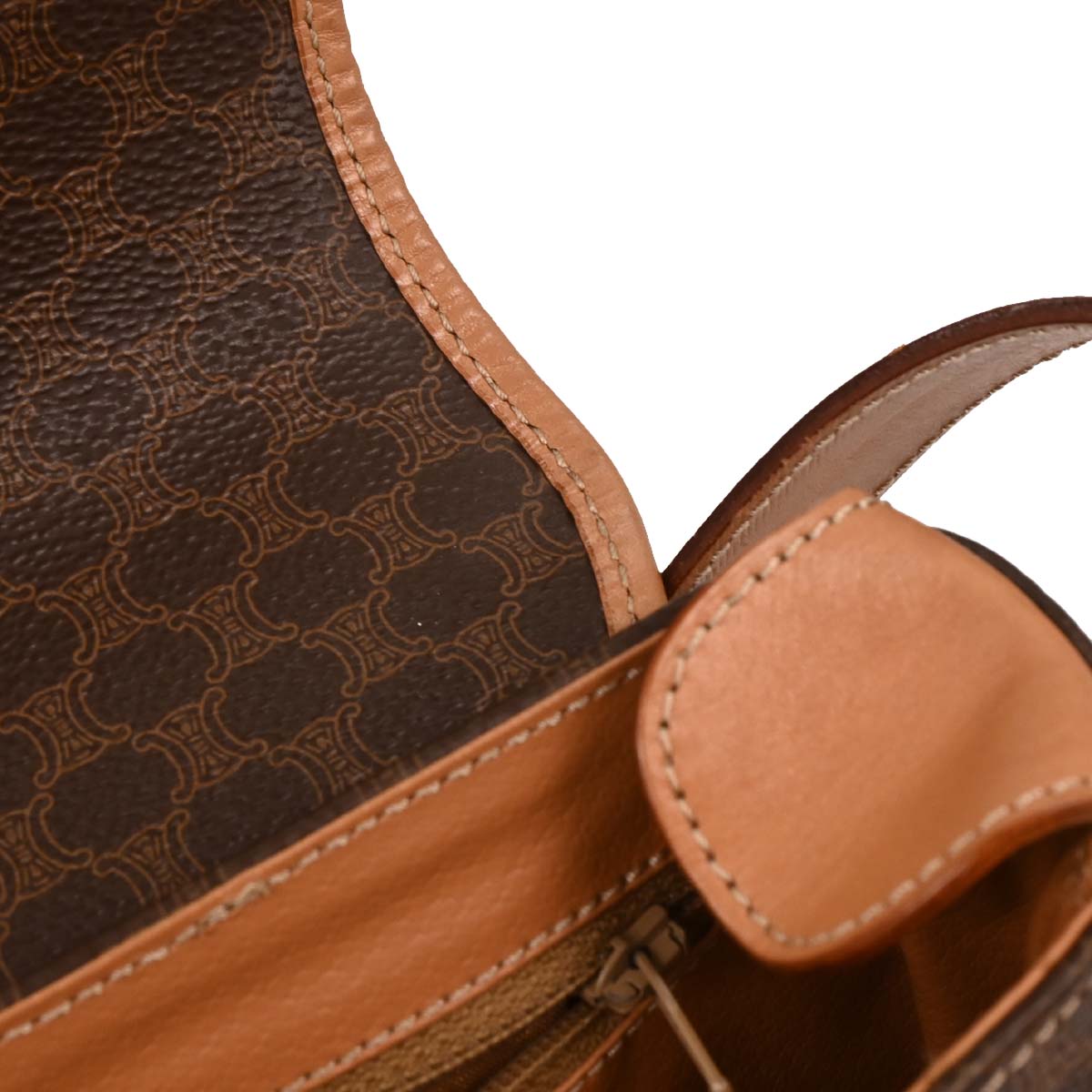 Celine Brown PVC Macadam Shoulder Bag