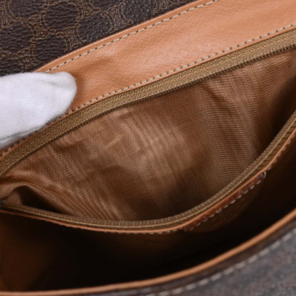 Celine Brown PVC Macadam Shoulder Bag