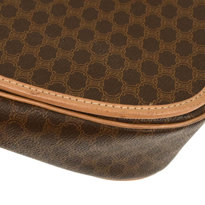 Celine Brown PVC Macadam Shoulder Bag