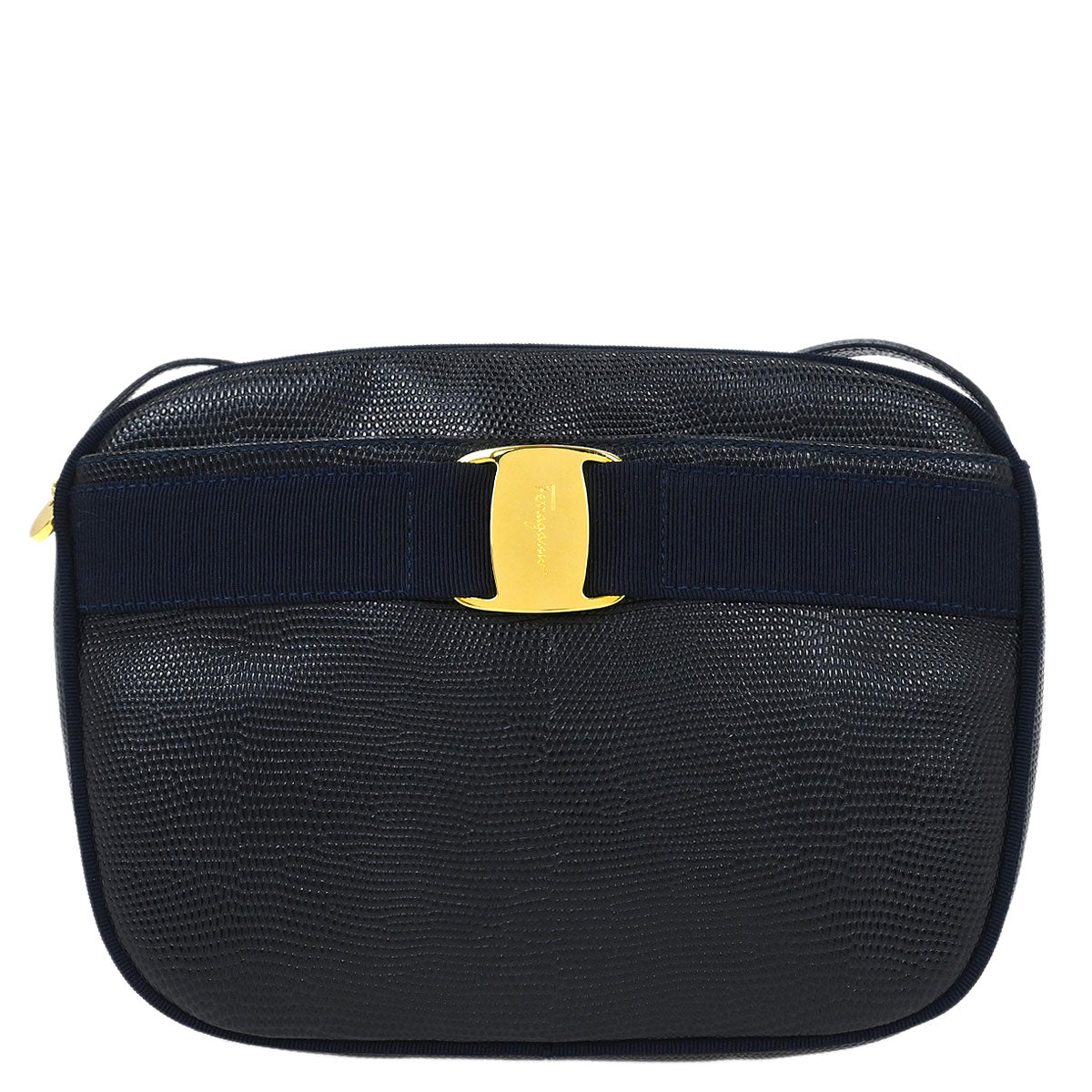 Salvatore Ferragamo Navy Vara Shoulder Bag