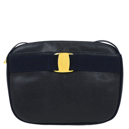 Salvatore Ferragamo Navy Vara Shoulder Bag