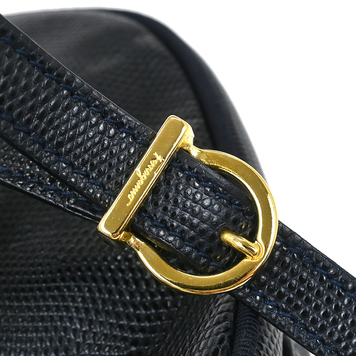 Salvatore Ferragamo Navy Vara Shoulder Bag