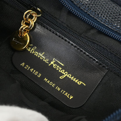 Salvatore Ferragamo Navy Vara Shoulder Bag