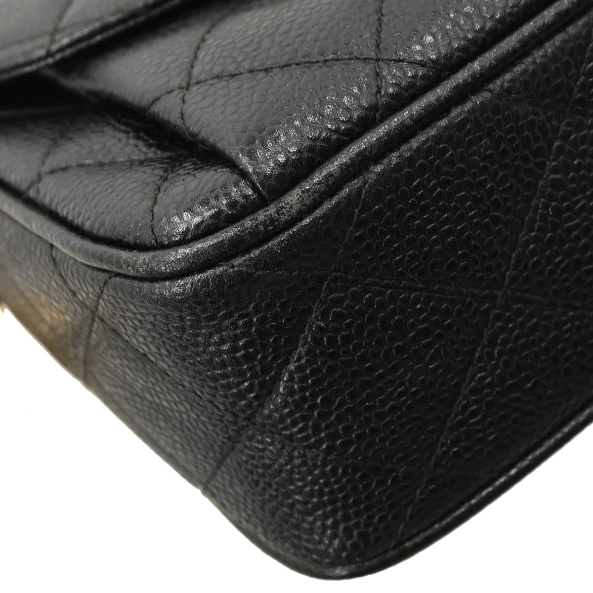 Chanel 1991-1994 Black Caviar Camera Bag Small