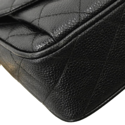 Chanel 1991-1994 Black Caviar Camera Bag Small