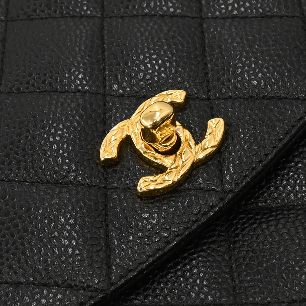 Chanel 1991-1994 Black Caviar Camera Bag Small