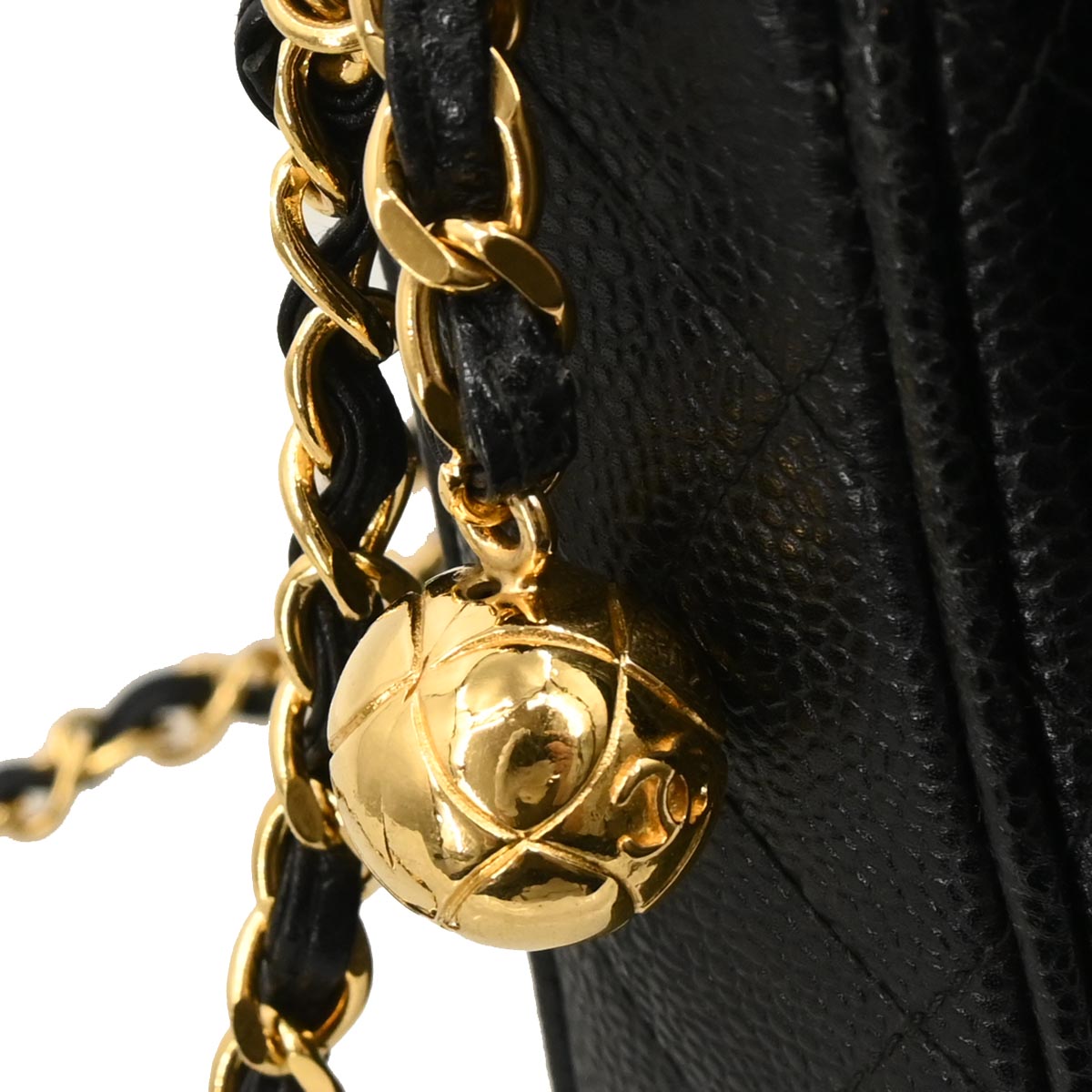 Chanel 1991-1994 Black Caviar Camera Bag Small