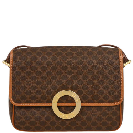 Celine Brown PVC Macadam Shoulder Bag