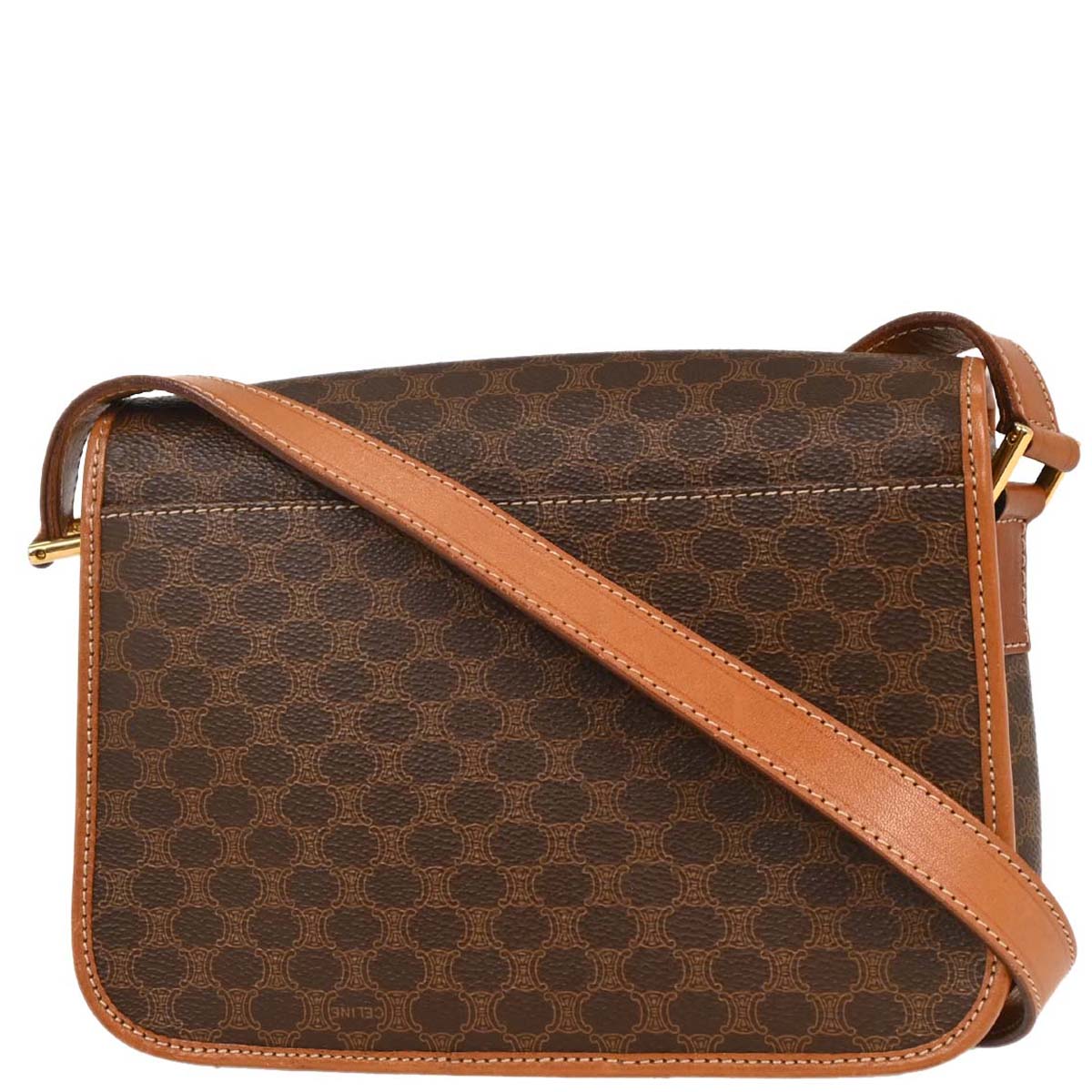 Celine Brown PVC Macadam Shoulder Bag