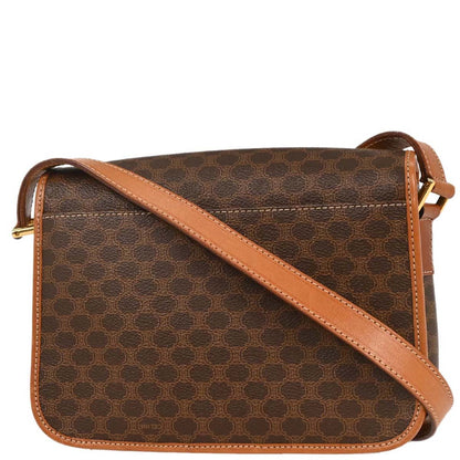 Celine Brown PVC Macadam Shoulder Bag