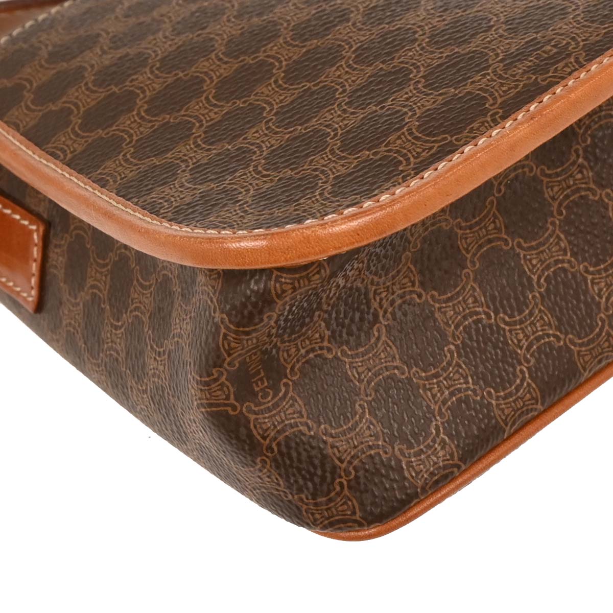 Celine Brown PVC Macadam Shoulder Bag