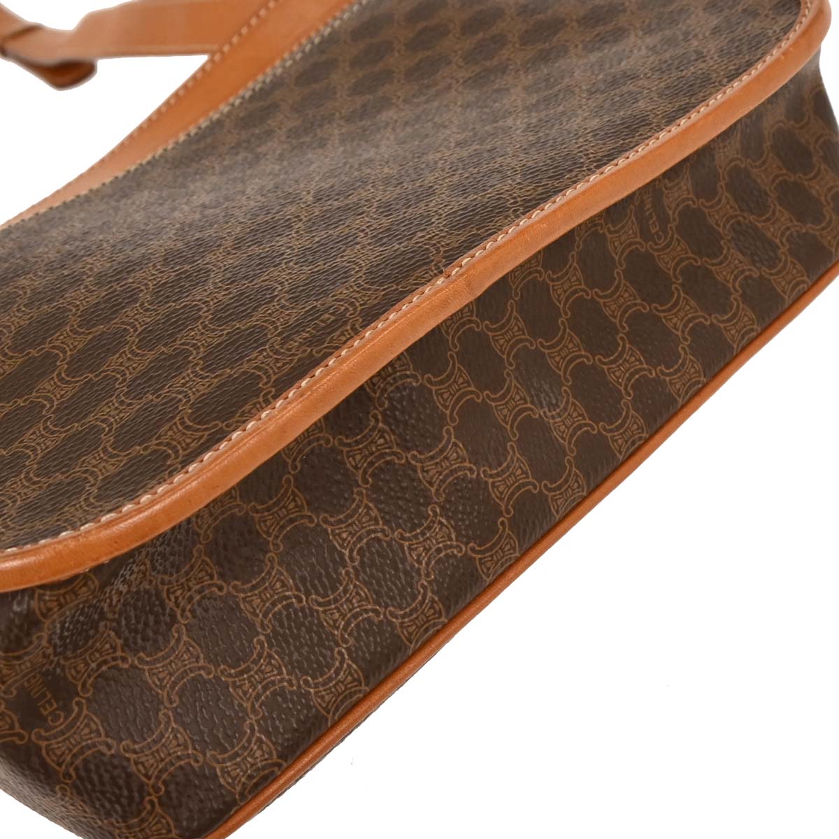 Celine Brown PVC Macadam Shoulder Bag