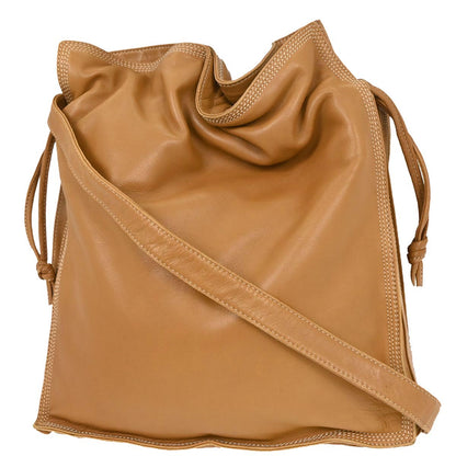 Loewe Brown Lambskin Drawstring Shoulder Bag