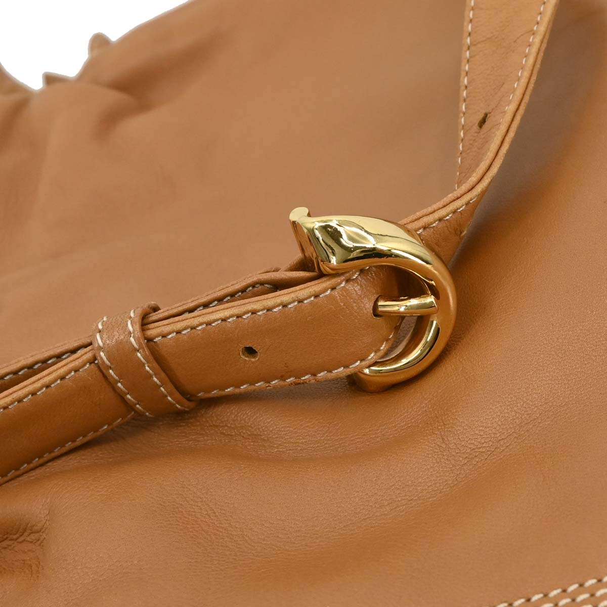 Loewe Brown Lambskin Drawstring Shoulder Bag