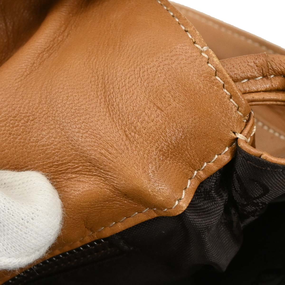 Loewe Brown Lambskin Drawstring Shoulder Bag