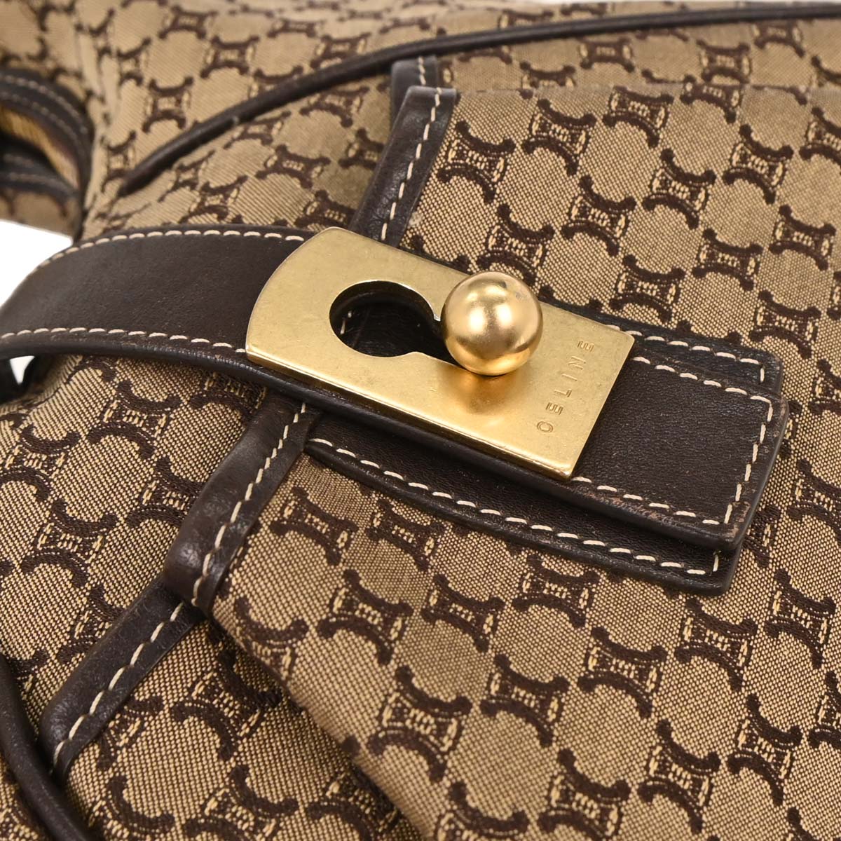 Celine * Brown Canvas Macadam Handbag