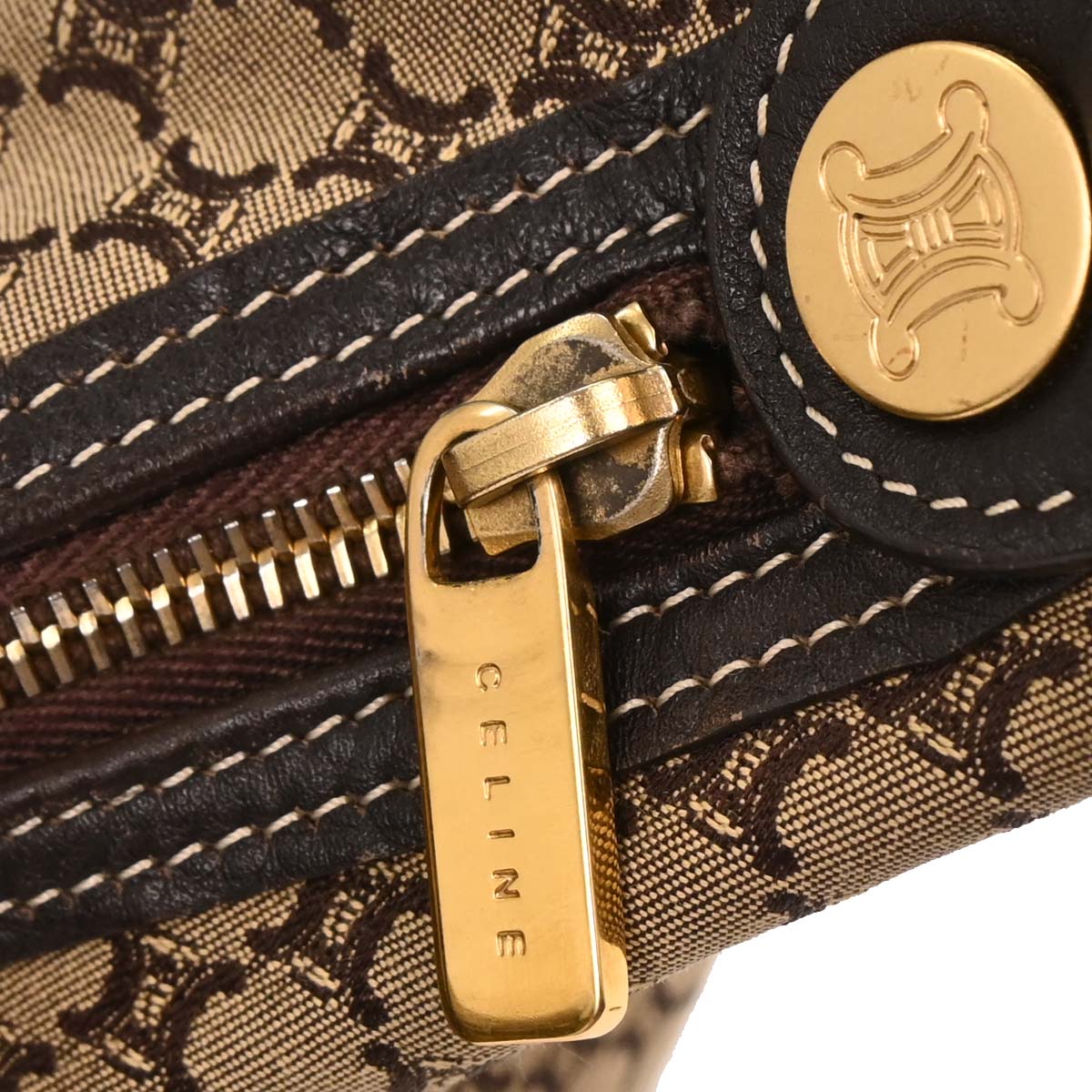 Celine * Brown Canvas Macadam Handbag