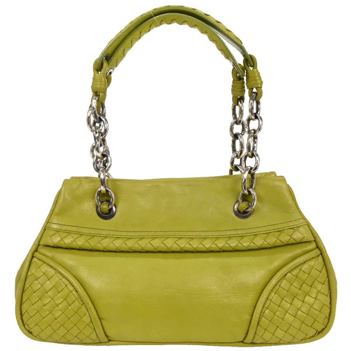 Bottega Veneta Green Intrecciato Handbag