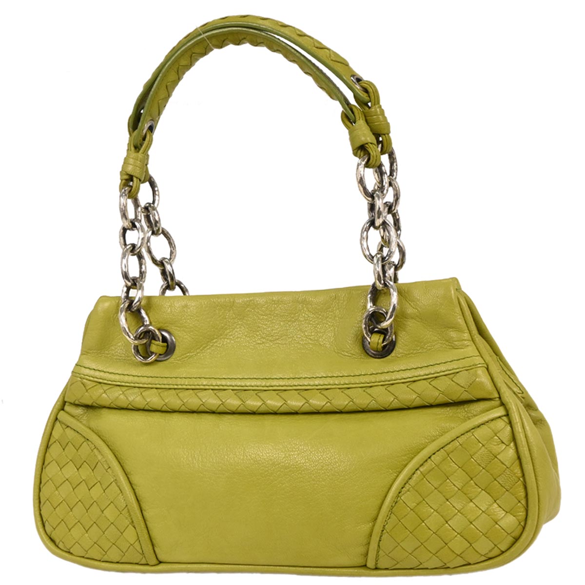 Bottega Veneta Green Intrecciato Handbag
