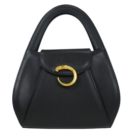Cartier Black Leather Panthere Handbag