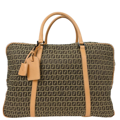 Fendi Beige Brown Zucchino Travel Handbag