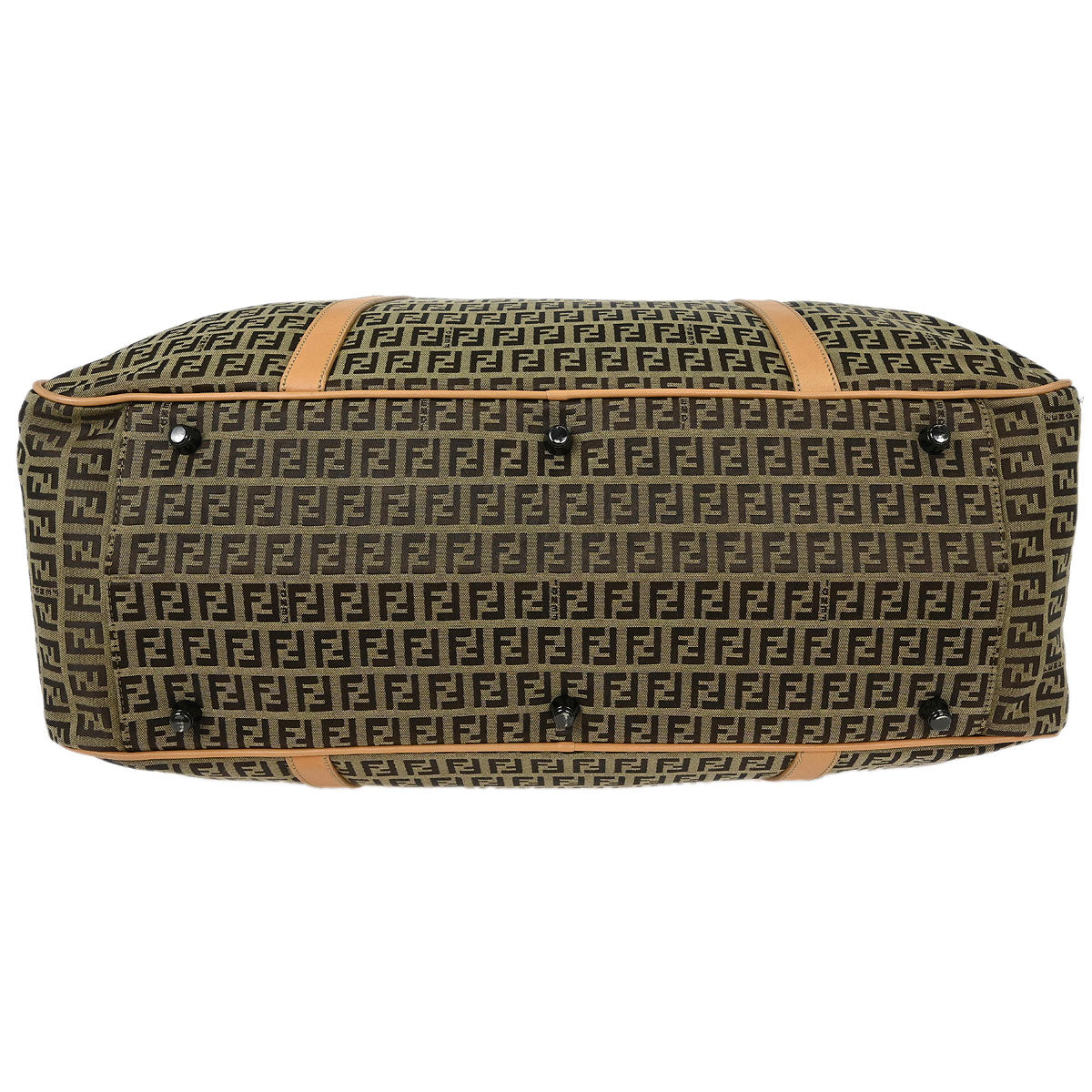 Fendi Beige Brown Zucchino Travel Handbag