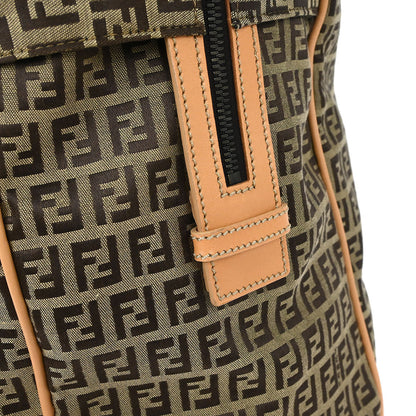 Fendi Beige Brown Zucchino Travel Handbag