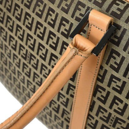 Fendi Beige Brown Zucchino Travel Handbag