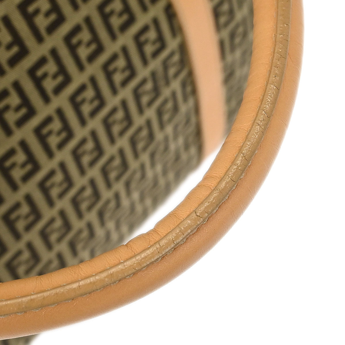 Fendi Beige Brown Zucchino Travel Handbag