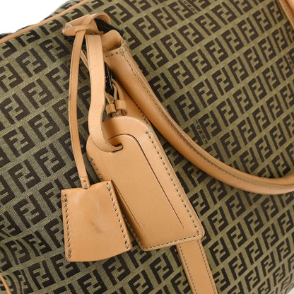 Fendi Beige Brown Zucchino Travel Handbag