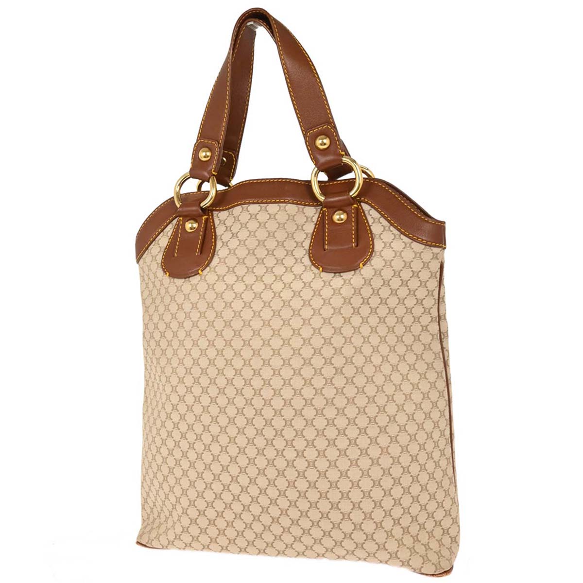 Celine * White Canvas Macadam Tote Handbag