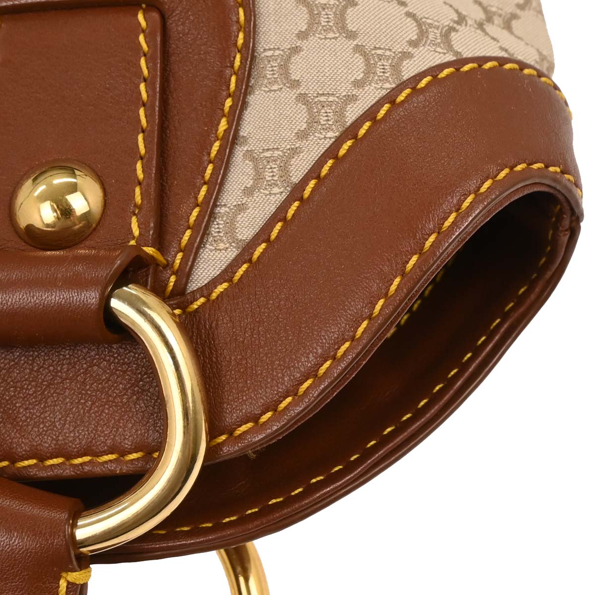 Celine * White Canvas Macadam Tote Handbag