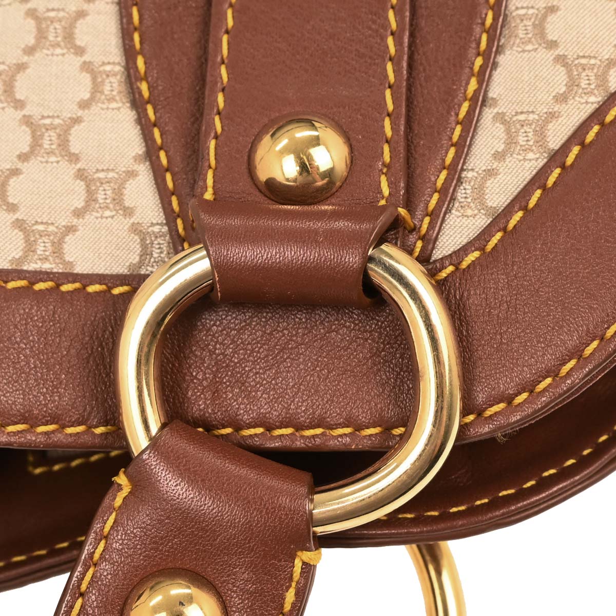 Celine * White Canvas Macadam Tote Handbag