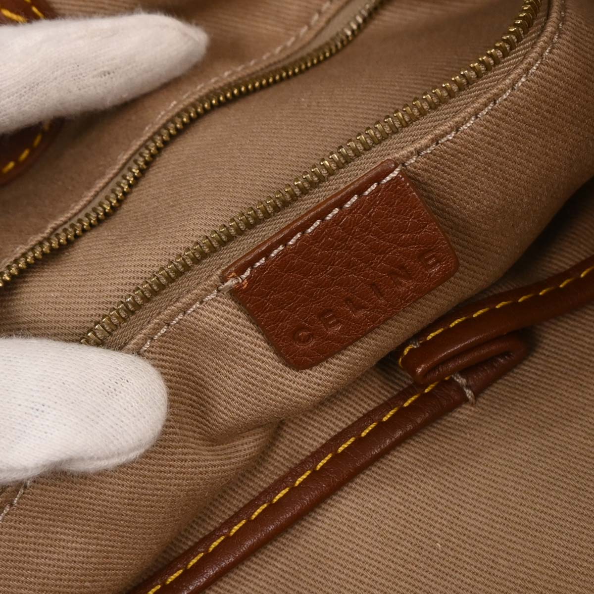 Celine * White Canvas Macadam Tote Handbag