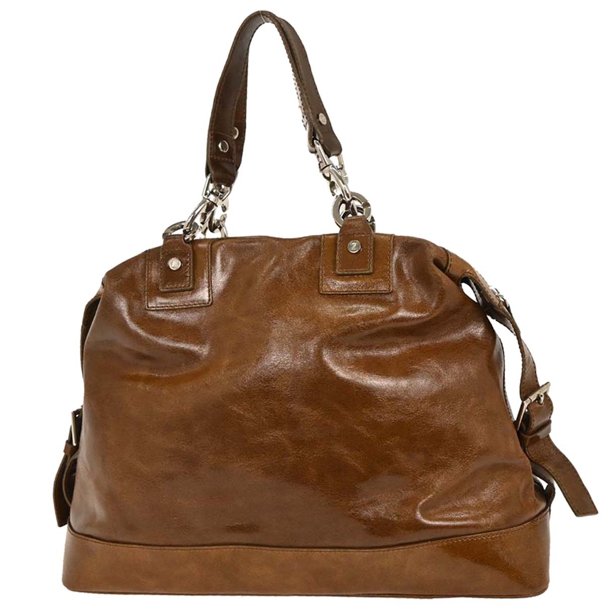 Celine Brown Patent Leather Handbag