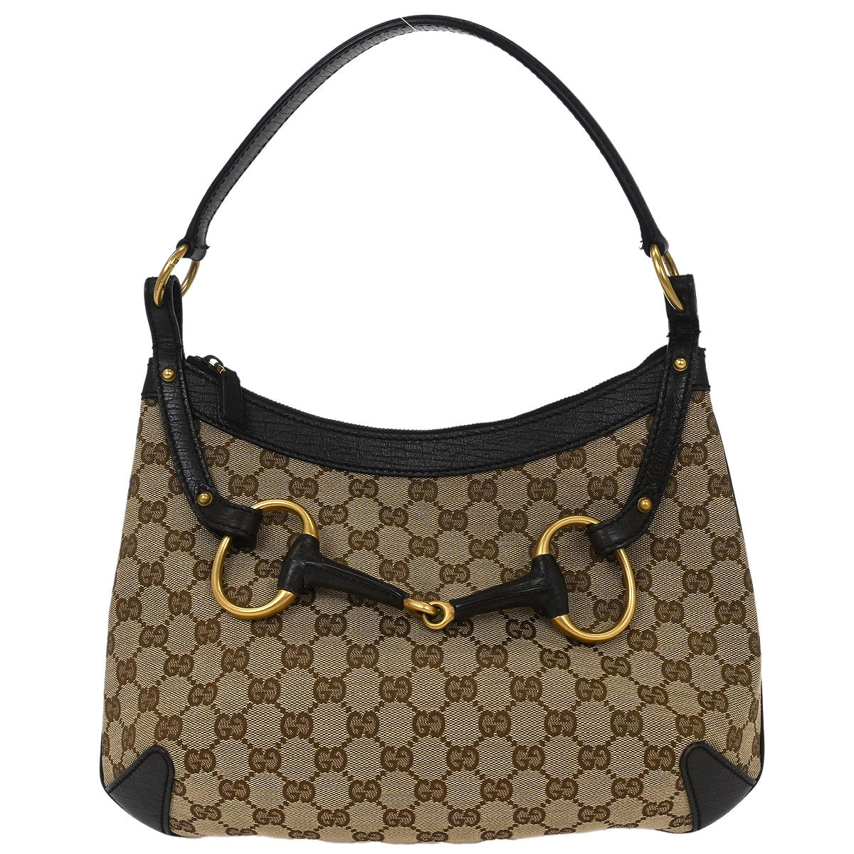 Gucci Brown Horsebit GG Handbag
