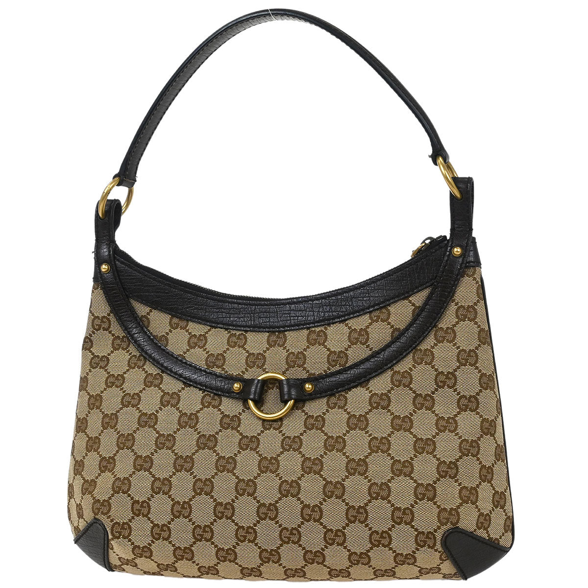 Gucci Brown Horsebit GG Handbag
