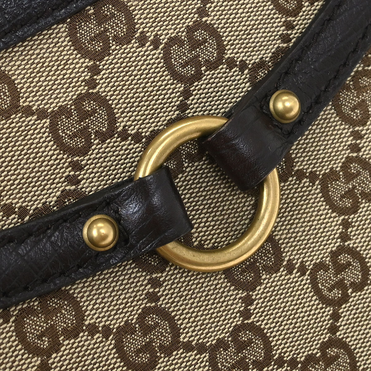 Gucci Brown Horsebit GG Handbag