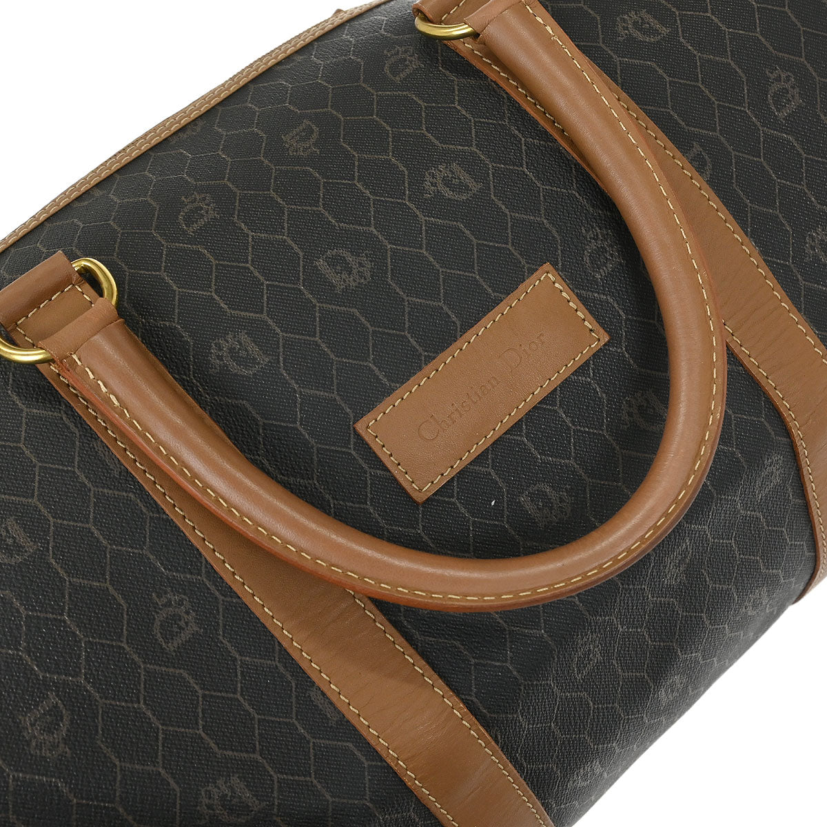 Christian Dior Black Honeycomb Duffle Bag