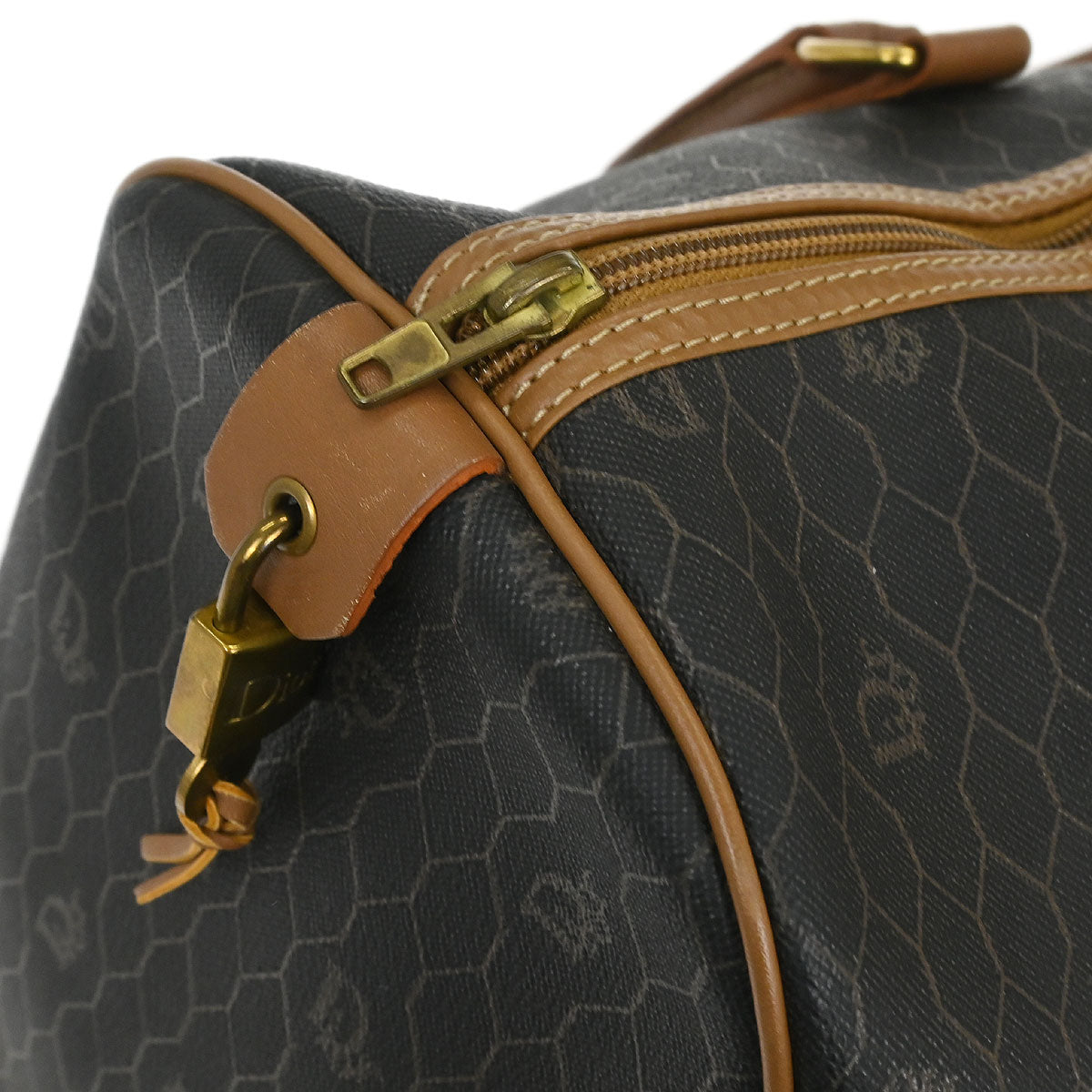 Christian Dior Black Honeycomb Duffle Bag
