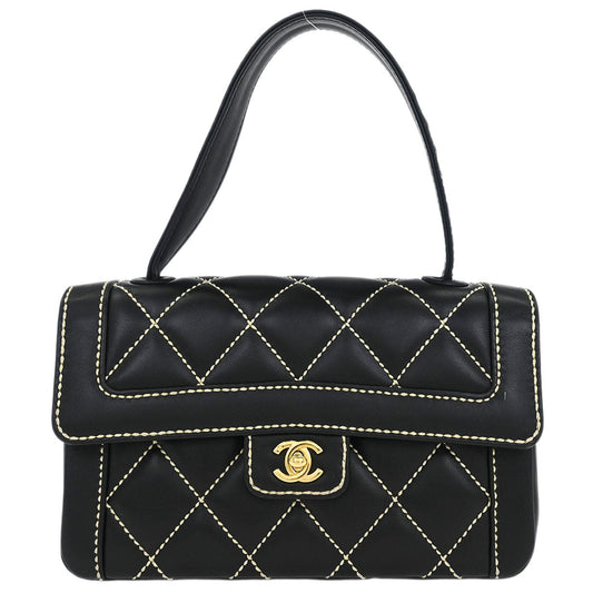 Chanel 2005-2006 Black Calfskin Wild Stitch Handbag
