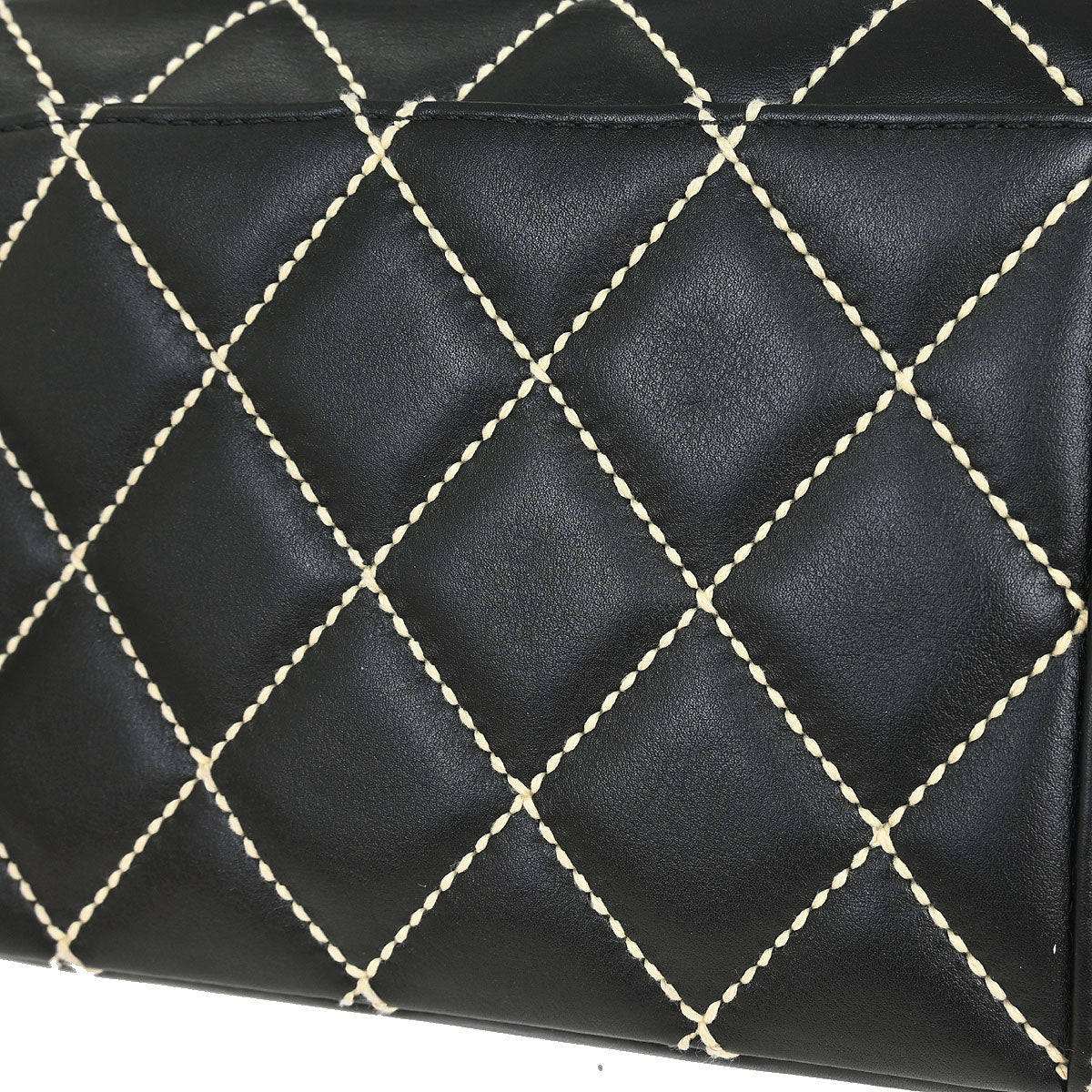 Chanel 2005-2006 Black Calfskin Wild Stitch Handbag