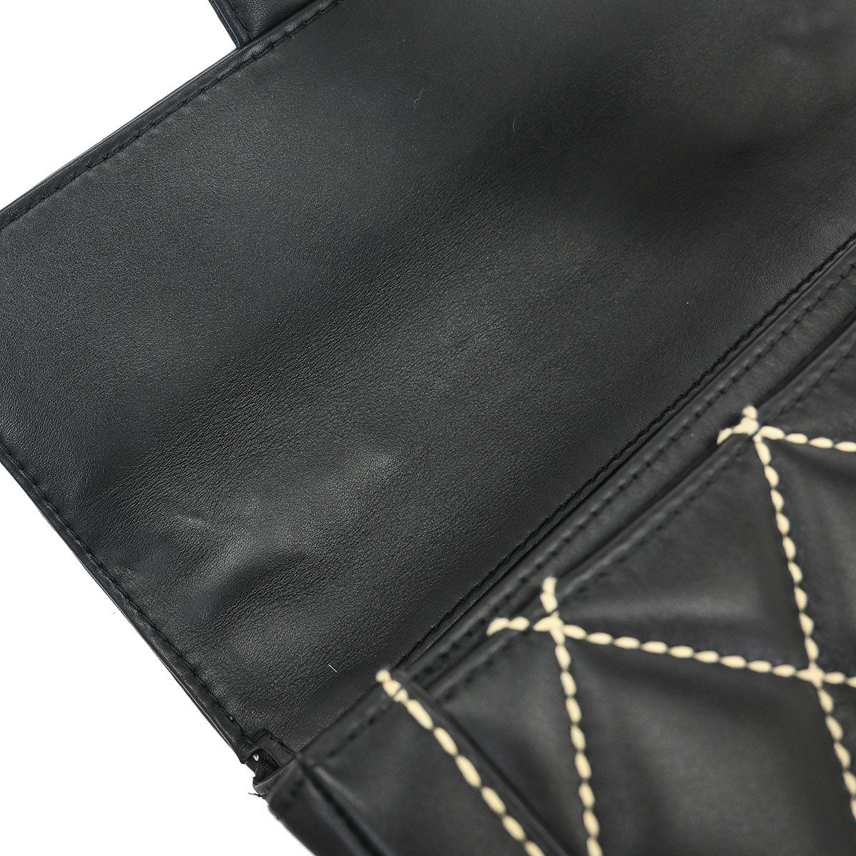 Chanel 2005-2006 Black Calfskin Wild Stitch Handbag