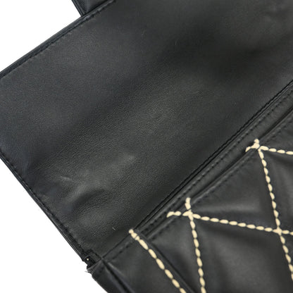 Chanel 2005-2006 Black Calfskin Wild Stitch Handbag