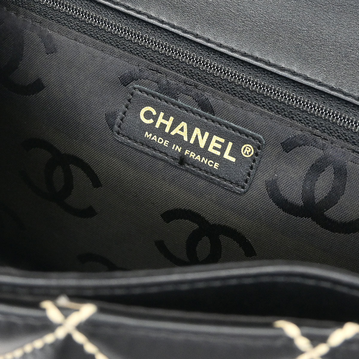 Chanel 2005-2006 Black Calfskin Wild Stitch Handbag