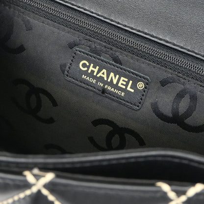 Chanel 2005-2006 Black Calfskin Wild Stitch Handbag